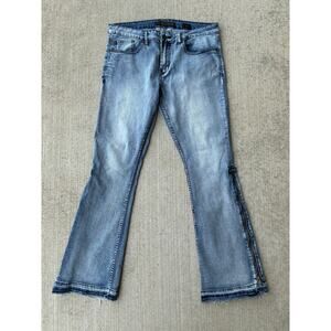 Hellraiser Side Zipper Jeans - Classic Blue size 36